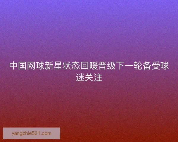 中国网球新星状态回暖晋级下一轮备受球迷关注